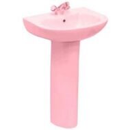 Умывальник для ванной комныты с пьедесталом фирмы Portu модель B212 цв.розовый